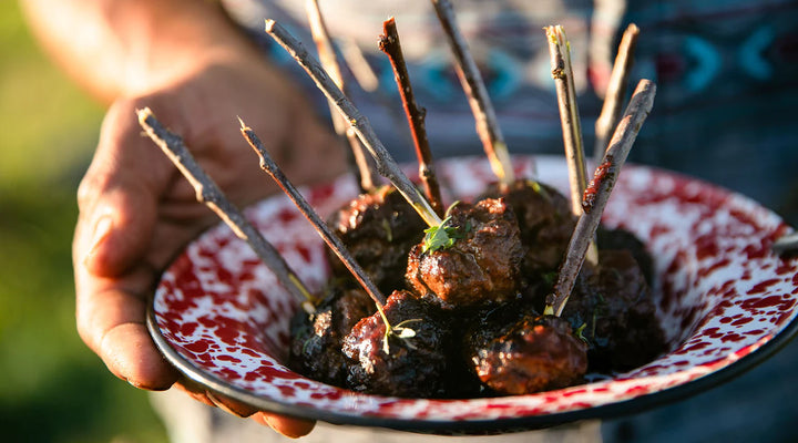 Meatballs in Huckleberry BBQ Sauce