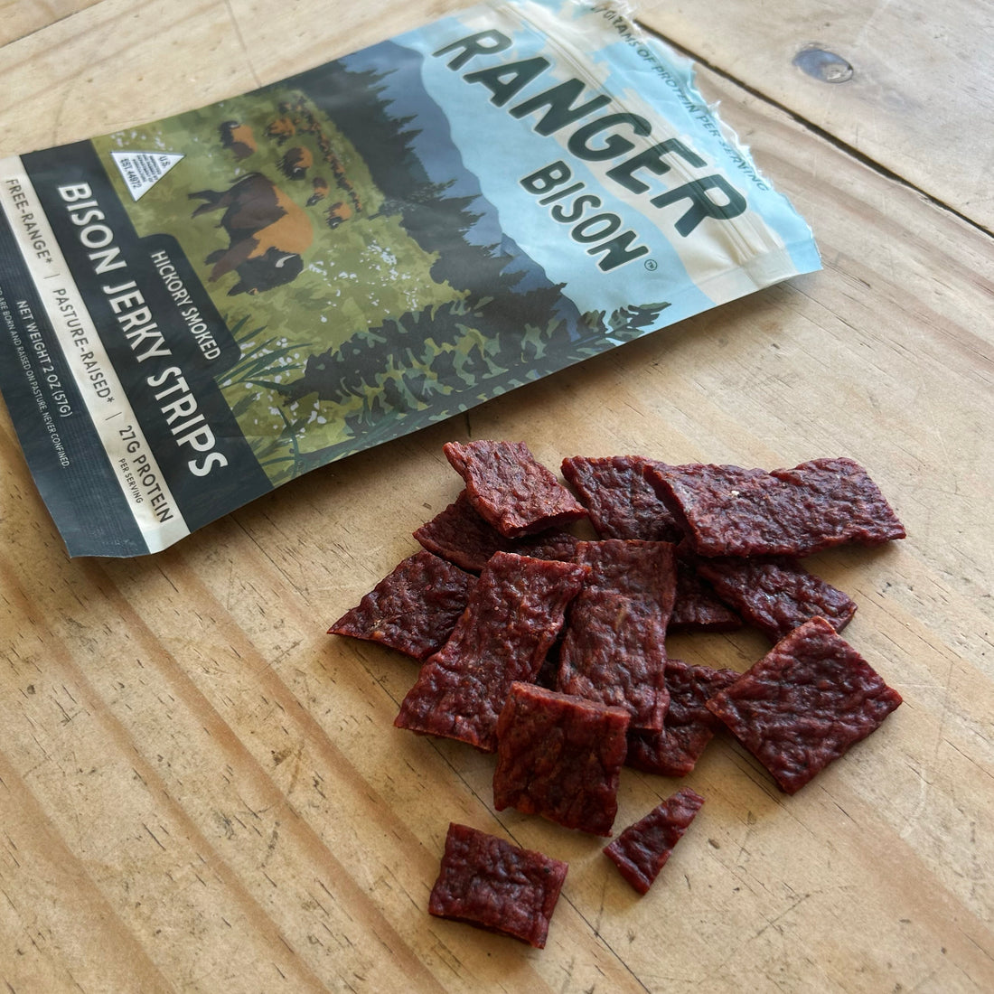 Hickory Smoked Bison Jerky Strips (2 oz)